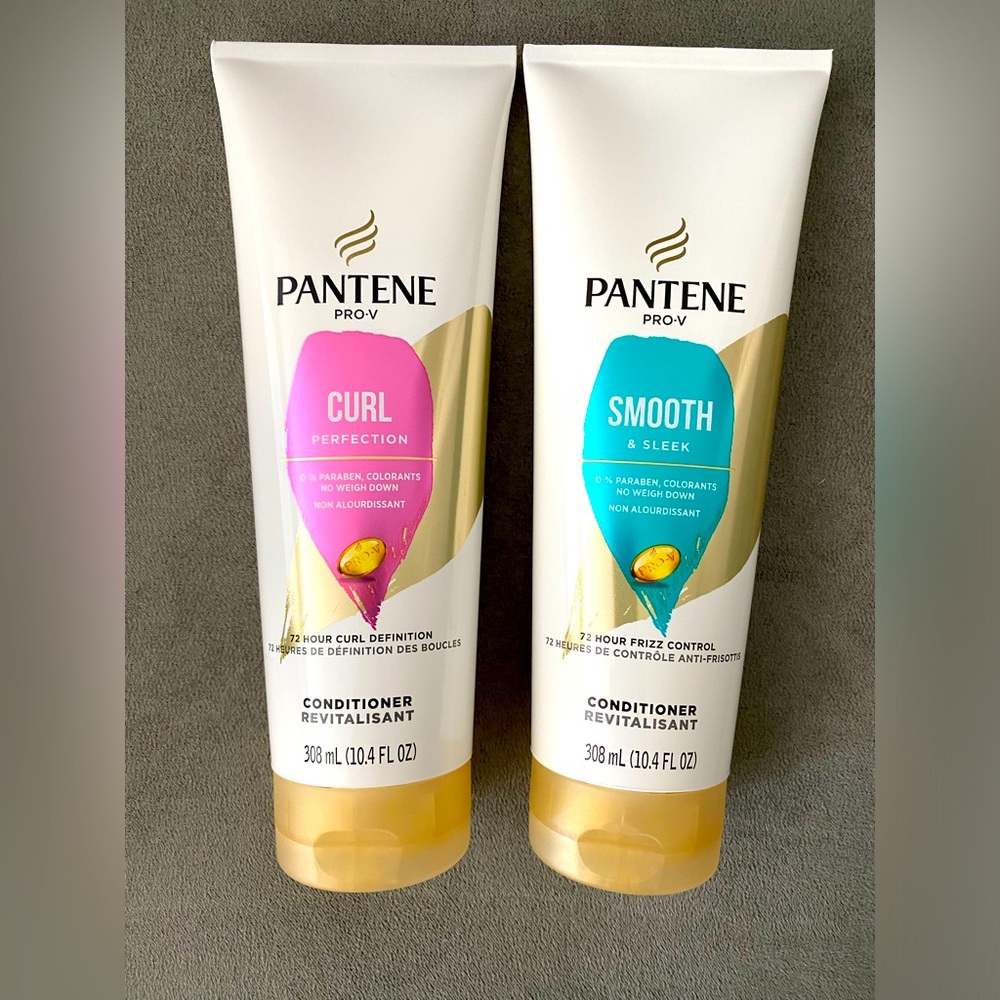 (2) Pantene Pro-V Conditioner Curl Perfection and Smooth & Sleek NEW